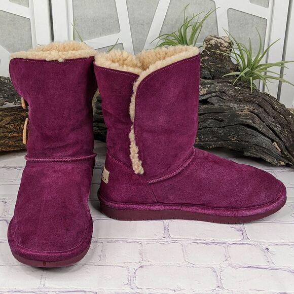 Bearpaw Abigail Boots - Plum Deep Purple - Picture 1 of 12